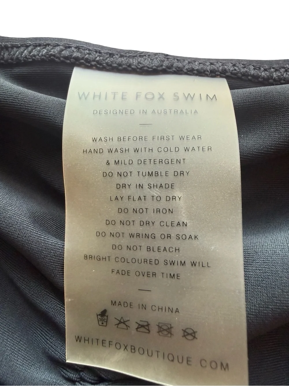 White Fox Swim San Luca Black Ruched Bikini Bottoms NWT Size Small